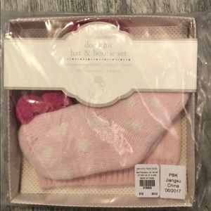 Dot Knit hat and bootie set - Pottery Barn Kids